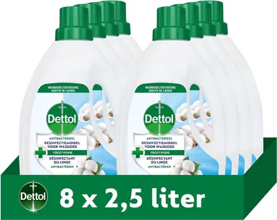 Produktbild von Dettol Antibakterielles Desinfektionsmittel für frische Wäsche – 8 x 2,5 l – Wäschezusatz – Vorteilspackung