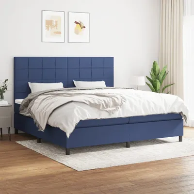 Produktbild von Maison Exclusive - Boxspringbett mit Matratze Blau 200x200 cm Stoff