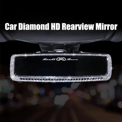 Image de Accessoires automobiles pour filles Bling Rhinestones Rétroviseur intérieur Garniture intérieure de voiture
