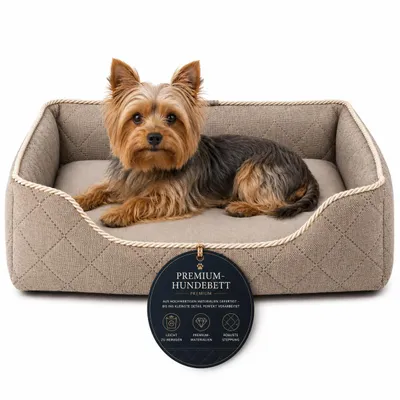 Produktbild von Hundesofa Hundecouch Waschbar Abnehmbarer Bezug Möbelstoff S 55x45 cm, KI-generiertes Bild
