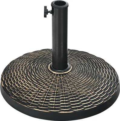 Produktbild von COSTWAY Sonnenschirmständer 10kg, Marktschirmständer für Schirmstangen 38-48mm, Sonnenschirmfuß Bronze, Balkonschirmständer Rattandesign, Sonnenschirm Ständer rund für Garten, Strand, Pool