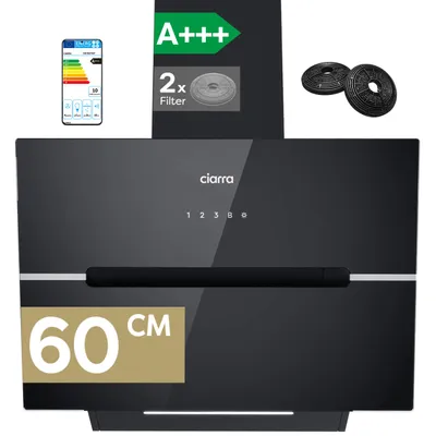Obrázok produktu pre CIARRA Odsávač pár A+++ 650 m³/h Odsávač pár 60 cm WIFI + APP & Touch Control Booster VM6736FB