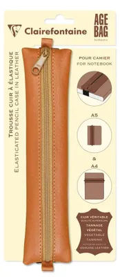 Obrázek produktu pro Clairefontaine 77036C, Měkké pouzdro na tužky, Hnědá, Jednobarevný, Vnitřní, Chlapec/děvče, Zip