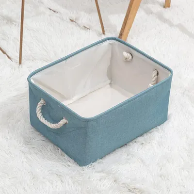 Faltbare Aufbewahrungsbox 36x26x16 cm, Stoffkorb, blau