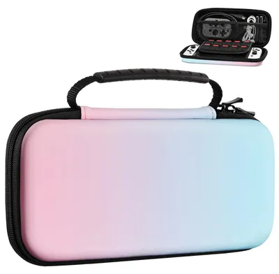 Image de Étui MoKo compatible avec Nintendo Switch/Switch OLED – Bleu rose