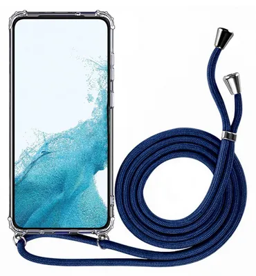 Produktbild von Conie Schutzhülle mit Handykette für Samsung Galaxy A36 5G Silikon Band Case Schnur Cover TPU Hülle in Transparent / Silber / Blau