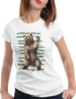 Produktbild von style3 Einsamer Bär Damen T-Shirt rudel wald wildnis forst, Größe:L