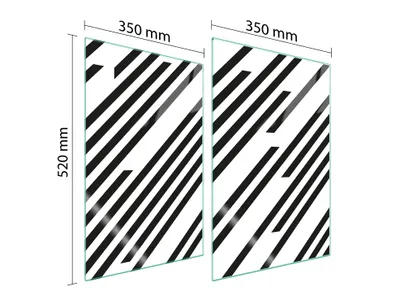 Immagine prodotto di Piastre copri fornelli 2 pezzi 35x52 Copri piano cottura in Vetroceramica tagliere in vetro pezzo a righe