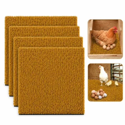 Produktbild von 4 Stück Hühnernest-Unterlage, 30 x 30 cm Kokosmatte, Hühner-Nistkasten-Einlagen, Hühnernistkasten-Einlage, Nistmatten Schutz für Nester Kleintiere