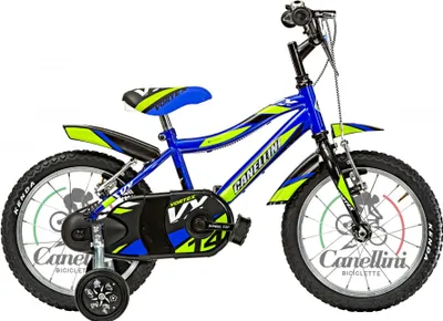 Produktbild von Kinderfahrrad MTB Canellini VORTEX 14" - Blau/Grün/Schwarz