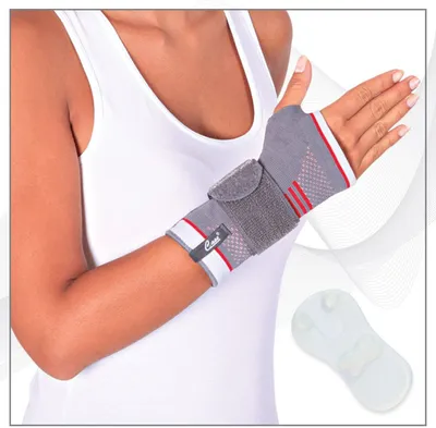 Produktbild von Handbandage Kompressions Bandage Premium mit Führungsschiene und Pelotte, Kostenerstattung über die Krankenkasse, Hilfsmittel-Nr. MSKB432-S-M rechts