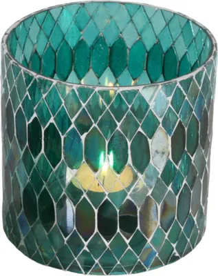 Produktbild von Marokkanisches Mosaik Windlicht Rayan Grün, Größe:M