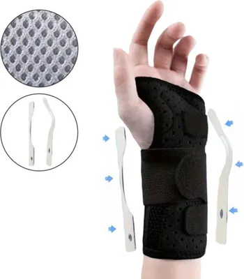 Zdjęcie produktu dla INF Prawy stabilizator nadgarstka z wsparciem aluminiowym - regulowany i oddychający Czarny L