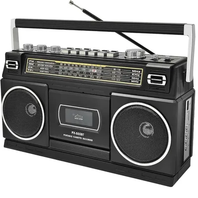 Produktbild von Bluetooth Kassettenspieler mit Radio (AM/FM/SW), Digitalisierung von Kassetten auf USB, Stereo-Sound