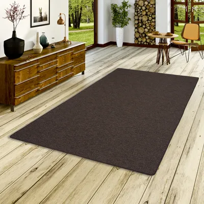 Produktbild von Teppich Flachgewebe Dunkelbraun, Größe:400x500 cm