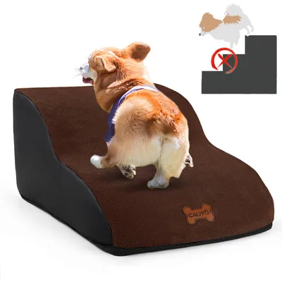 Produktbild von Hunderampe Hundetreppe 3 Schichten Haustiertreppe Hundetreppe Katzentreppe für Kleine Hunde Welpe Katzen aus Sofa Bett rutschfest