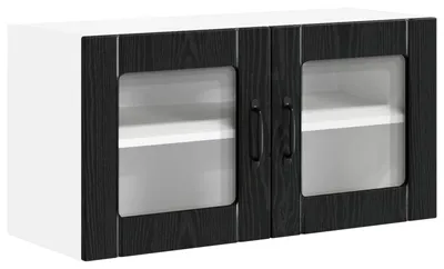 Obrázok produktu pre vidaXL Nástenná sklenená skriňa LUCCA Čierny dub 80 x 31 x 40 cm