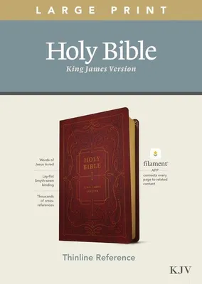 Produktbild von KJV Large Print Thinline Reference Bible, Filament Enabled Edition (Red Letter, Leatherlike, Burgundy)
