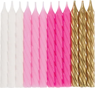 Image de 24 bougies d'anniversaire rose or