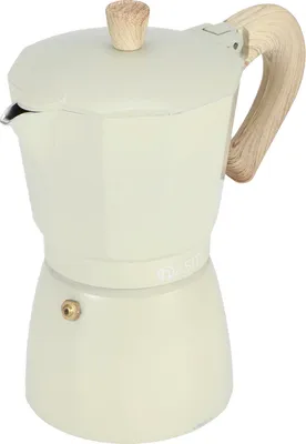 Aluminium Achteckige Kaffeekanne Wasserkocher Kaffeemaschine Moka Pot für Home Coffee Shop Faint Yellow300ML