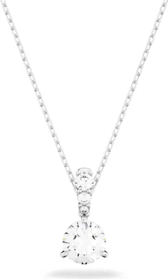 Image de Swarovski Collier Unie Solitaire Pendentif Blanc Rhodié 5472635