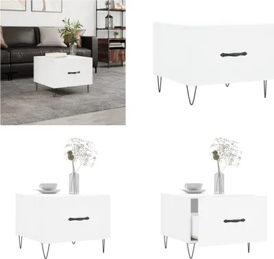 Obrázek produktu pro vidaXL Konferenční stolek bílý 50x50x40 cm materiál na bázi dřeva - Konferenční stolek - Konferenční stolky - Odkládací stolky - Odkládací stolky