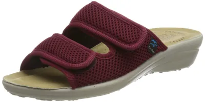 Produktbild von Fly Flot Damen Hausschuh Mesh Pantolette Klettverschluss, Größe:41 EU, Farbe:Rot