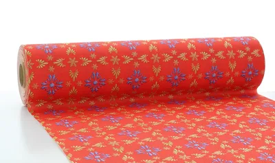Produktbild von Sovie HORECA Weihnachtstischläufer Scarlett in Rot-Blau aus Linclass® Airlaid 40 cm x 24 m, 1 Stück