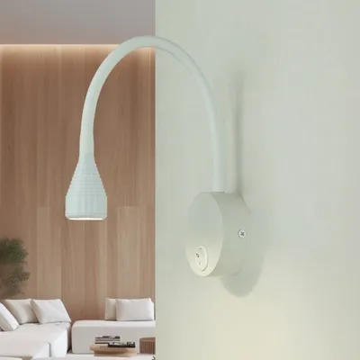 Produktbild von LED Wandlampe Aluminium 4100 K neutralweiß 245 lm H: 41,5 cm mit Schalter Flexarm Weiß