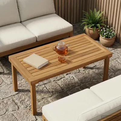 Obrázok produktu pre Maison Exclusive – Obdĺžniková doska stola z masívneho teakového dreva, prírodná úprava