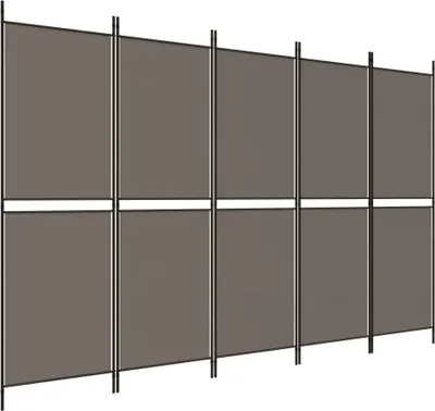 Image de Cloison de séparation 5 panneaux Anthracite 250x180 cm Tissu