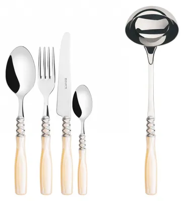 Immagine prodotto di ARIANNA Ghiera Argento Anticato, Posate Set 49 Pz, Scatola Gallery, Casa Bugatti