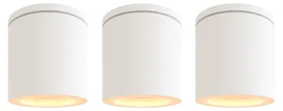 Produktbild von Ledvion 3er Set LED Aufbauspot IP54 Weiss GU10 Fassung ohne Leuchtmittel