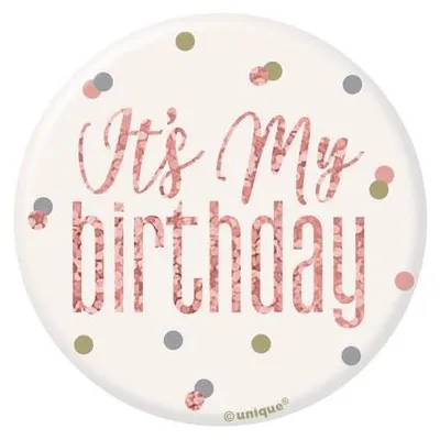 Produktbild von Anstecker "It's my Birthday" roségold