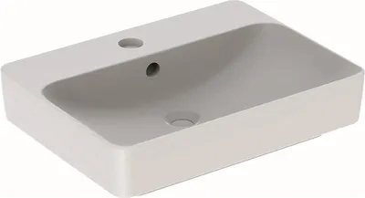 Zdjęcie produktu dla Geberit VariForm umywalka nablatowa prostokątna, 600 x 450 mm, z otworem na baterię, z przelewem, biała