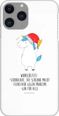 Produktbild von Mr. & Mrs. Panda Iphone 11 Pro Handyhülle Einhorn Weihnachtsmann - Weiß - Geschenk, Weihnachten, Gin, Unicorn, Premium Kunststoff, Einhörner, Handy Case, Schokolade