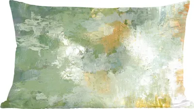 Produktbild von MuchoWow® Zierkissen Sofakissen Wohnzimmer Dekokissen 50x30 cm Ölgemälde grün - Wohnzimmerdekoration - Polster mit Photo