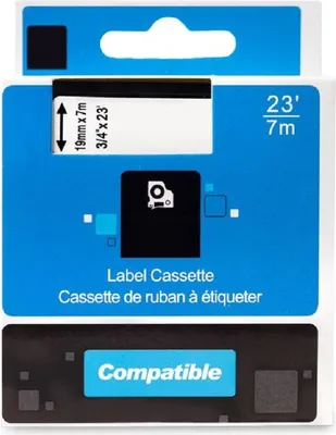 Obrázok produktu pre PRINTLINE kompatibilná páska s DYMO, 45803 S0720830,19mm,7m, čierna tlač/biely podklad, D1