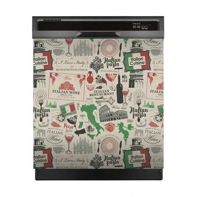 Produktbild von Aufkleber sticker 60x60 cm Dekorative folie Spülmaschine - Italienische Küche