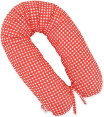 Produktbild von Schwangerschaftskissen - Körperkissen - Ergonomischer, abnehmbarer Bezug, rot kariertes Design