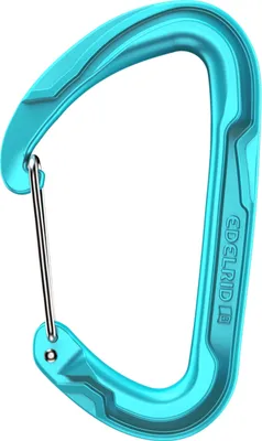 Schnappkarabiner "Pure Wire" von Edelrid in Türkis; geeignet für Klettern.
