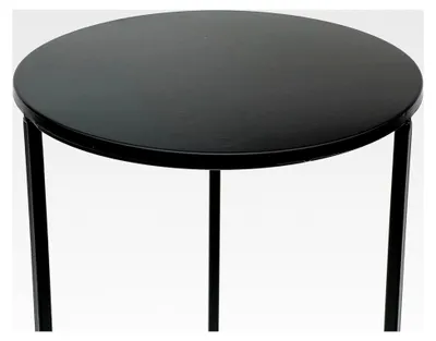 Produktbild von Runder Blumenhocker aus Metall in Schwarz, 50-70 cm, Blumenständer, Beistelltisch, Blumensäule, Pflanzenständer, Pflanzenhocker