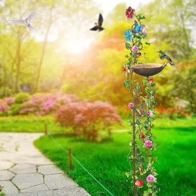 Produktbild von Dekoratives Vogelbad und Vogeltränke für den Außenbereich | Vogelbad für Garten, Hof, Rasen, Hinterhof und Innenhof
