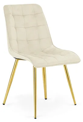 Zdjęcie produktu dla Krzesło velvet SPLIT jasnobeżowe złote nogi glamour do salonu