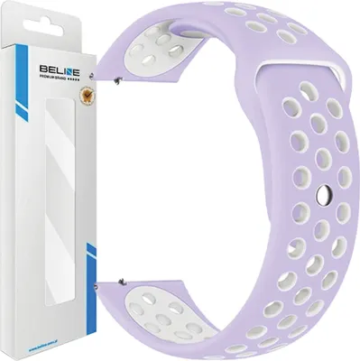 Produktbild von Beline Uhrarmband 22Mm Sport Silikon Lila/Weiss Box