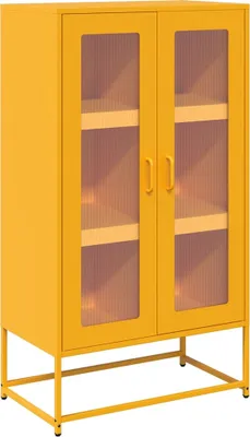 Zdjęcie produktu dla Komoda wysoka Musztardowo-żółta 68x39x123 cm Stal