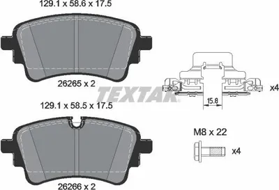 Obrázok produktu pre Brzdové Doštičky Audi Zadné A4/A5/A6/A7/Q5 1,4-3,0 15-