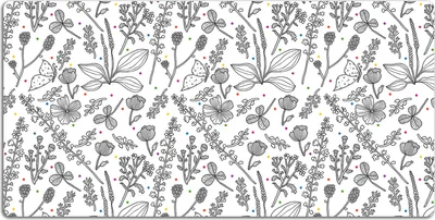 Produktbild von Schreibtischmatte Tischunterlage 90x45 cm Mauspad - Blumen und Punkte