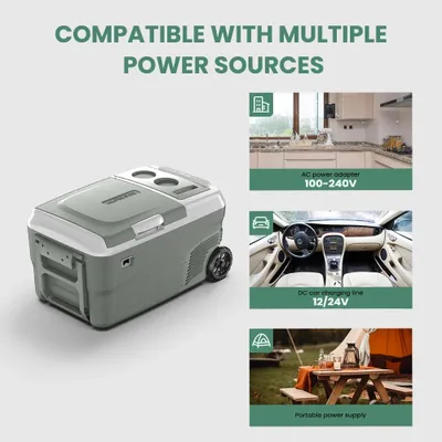 Produktbild von Auto Kühlbox Gefrierbox - DD40 Kompressor 12 V - 40 l Volumen - Dual Zone - -20 bis 20 °C - Tragbar - Für Camping und Auto