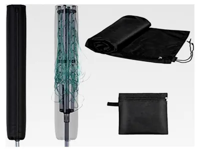 Produktbild von Schutzhülle 180 cm für Wäschespinne, 420D wasserdichtes Gewebe mit interner Silberbeschichtung, UV-beständige Abdeckung, Schutzhülle für Sonnenschirm, schwarz